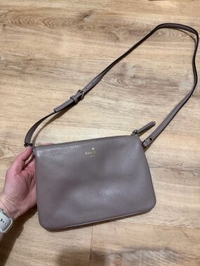 kate spade taupe pebbled leather crossbody